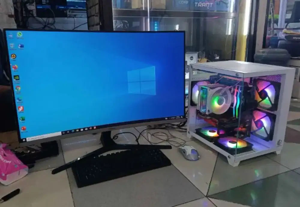 PC core i5 gen12 GTX1650 ram 64gb + LED curved 32inc