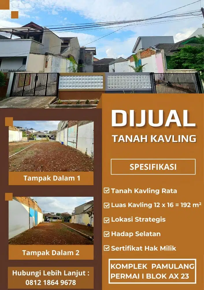 TANAH KAVLING STRATEGIS 96 m2 di Pamulang - Dekat UNPAM