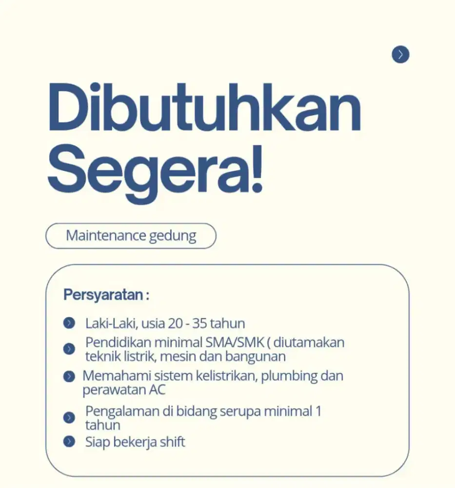 DIBUTUHKAN MAINTENANCE GEDUNG