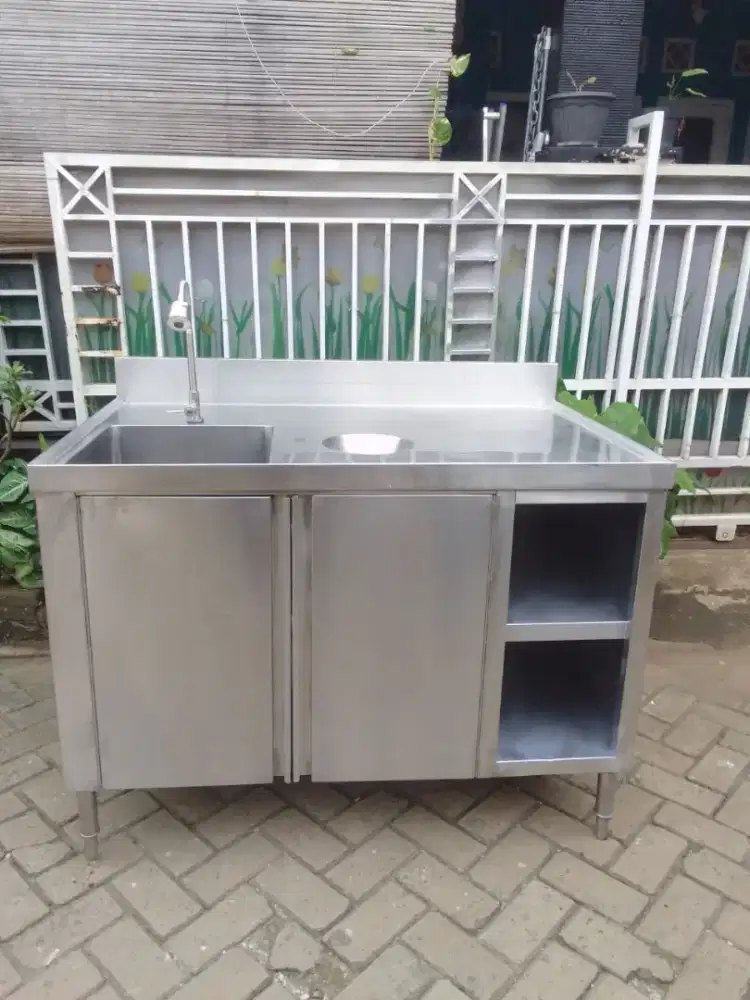 Single sink kabinet plus lobang tmpt sampah kran Baru uk.120x75 x85