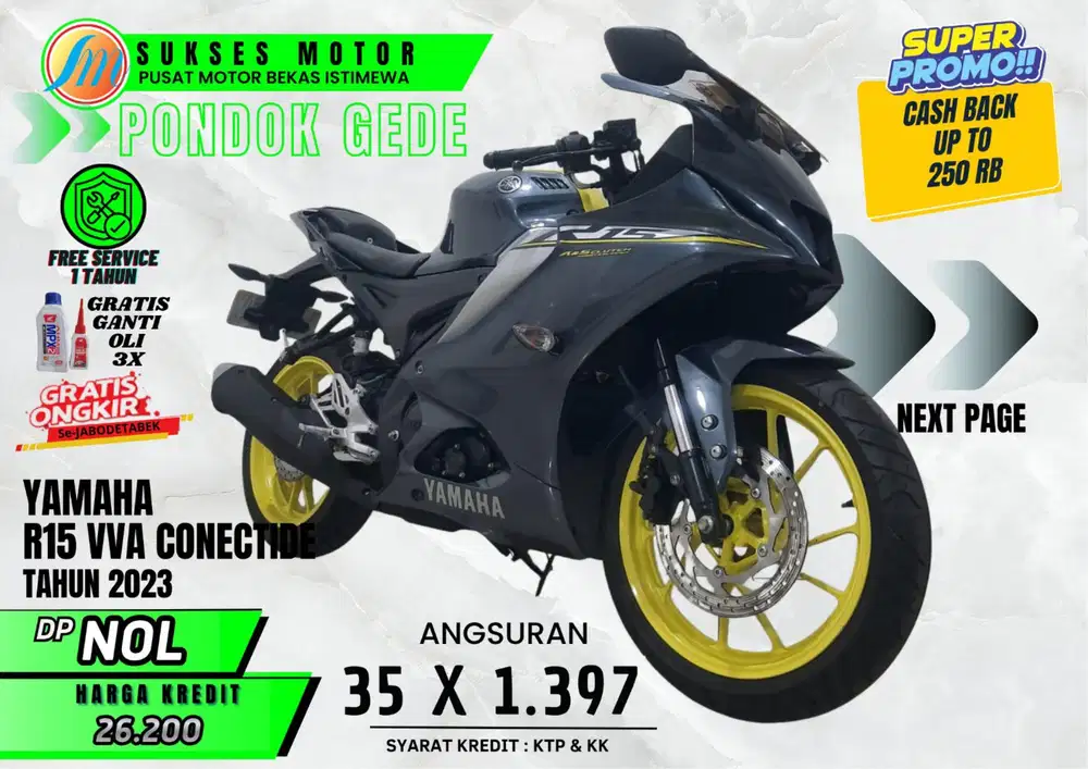 YAMAHA R15 V4 TH 2023 TANPA DP RINCIAN KRIDIT BACA DESKRIPSI