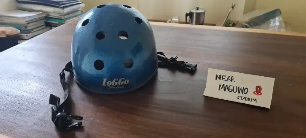 Helm Loggo Biru - tebal