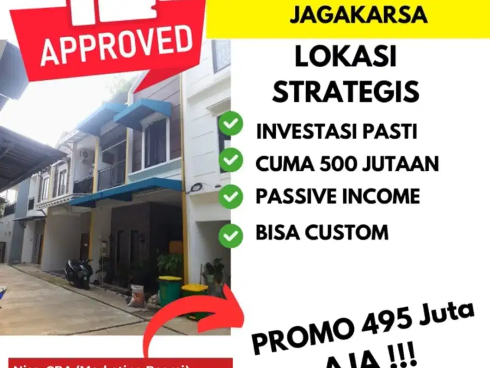 Jual Rumah 3 Kamar Tidur Dekat Stasiun UI & Jl M Kahfi