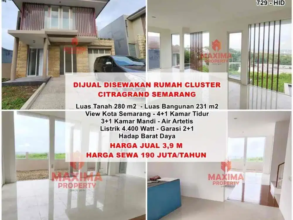 jual dan disewakan rumah 2 lantai view kota di citragrand
