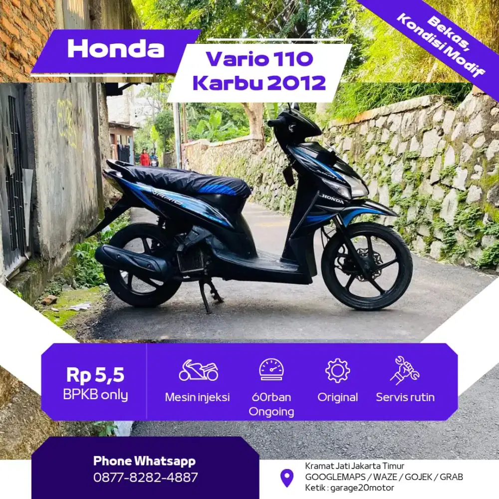 Honda Vario 110cc Karbu STNK Hilang Tahun 2012