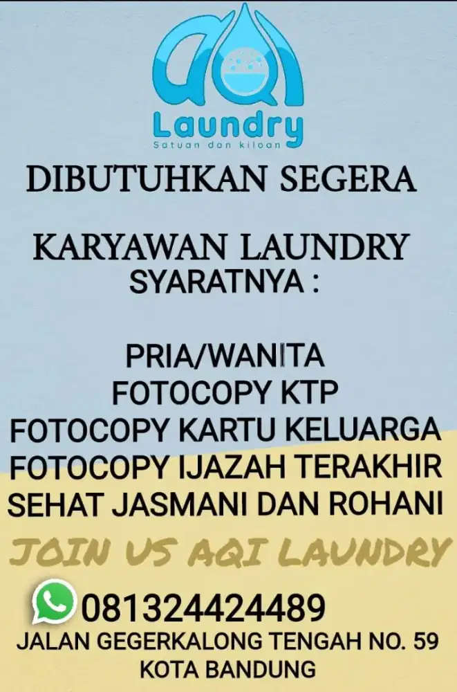 LOKER KARYAWAN LAUNDRY