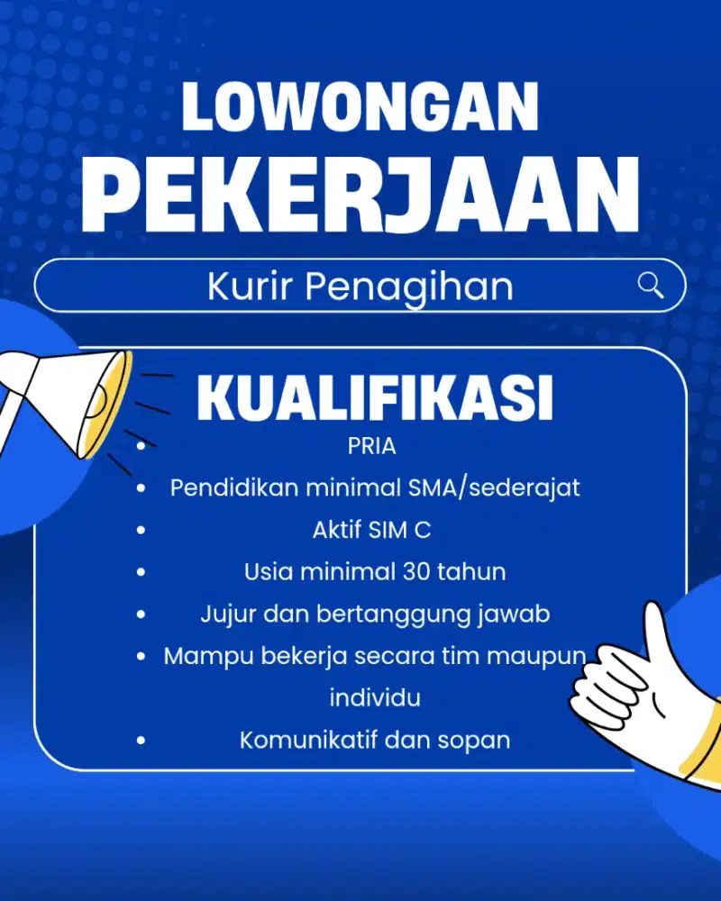 LOWONGAN KERJA KURIR PENAGIHAN AREA CIKUPA