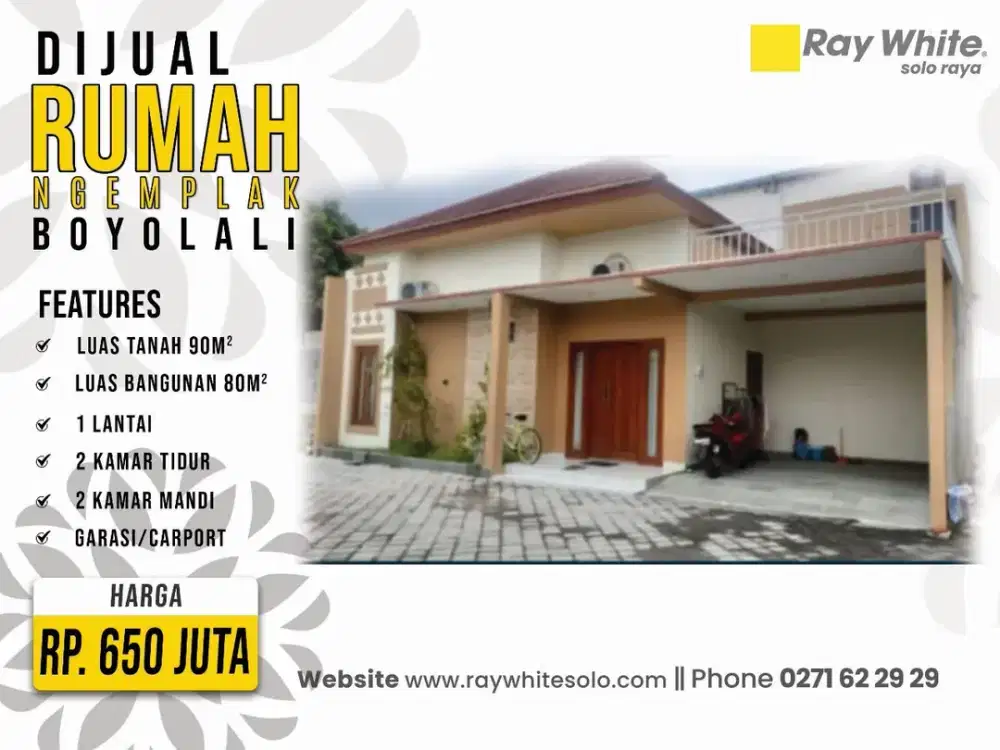 Dijual Rumah Baru di Ngemplak Boyolali dekat Airport Adisumarmo