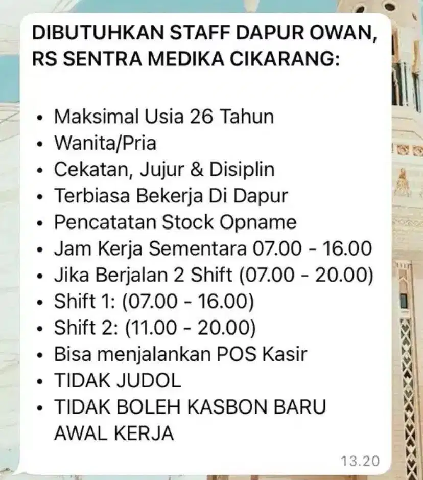 Pramusaji di rs sentra medika cikarang