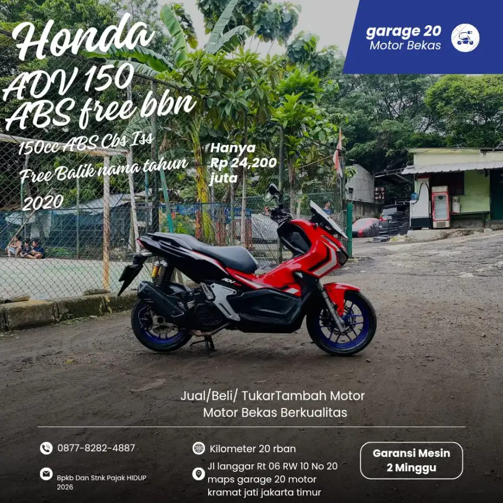 Honda Adv ABS 150cc Cbs Iss Free Balik nama Jakarta Tahun 2020