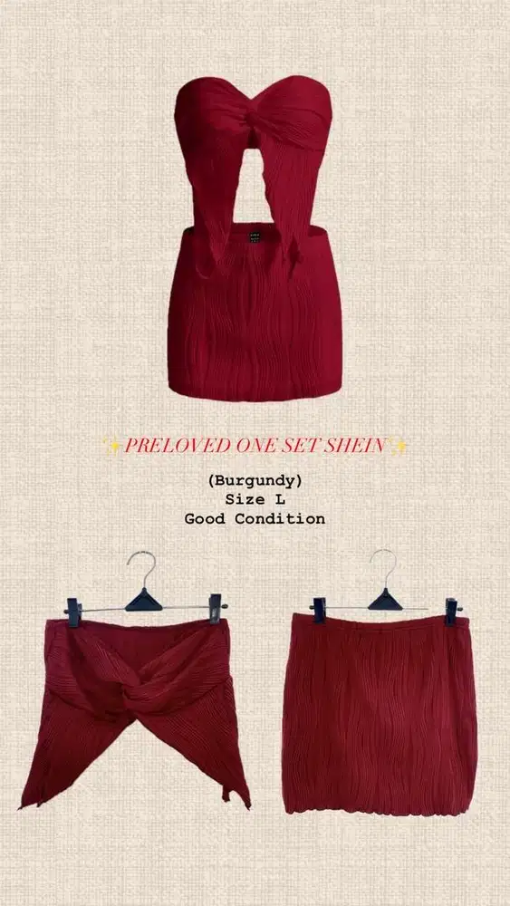 ONE SET SHEIN BURGUNDY