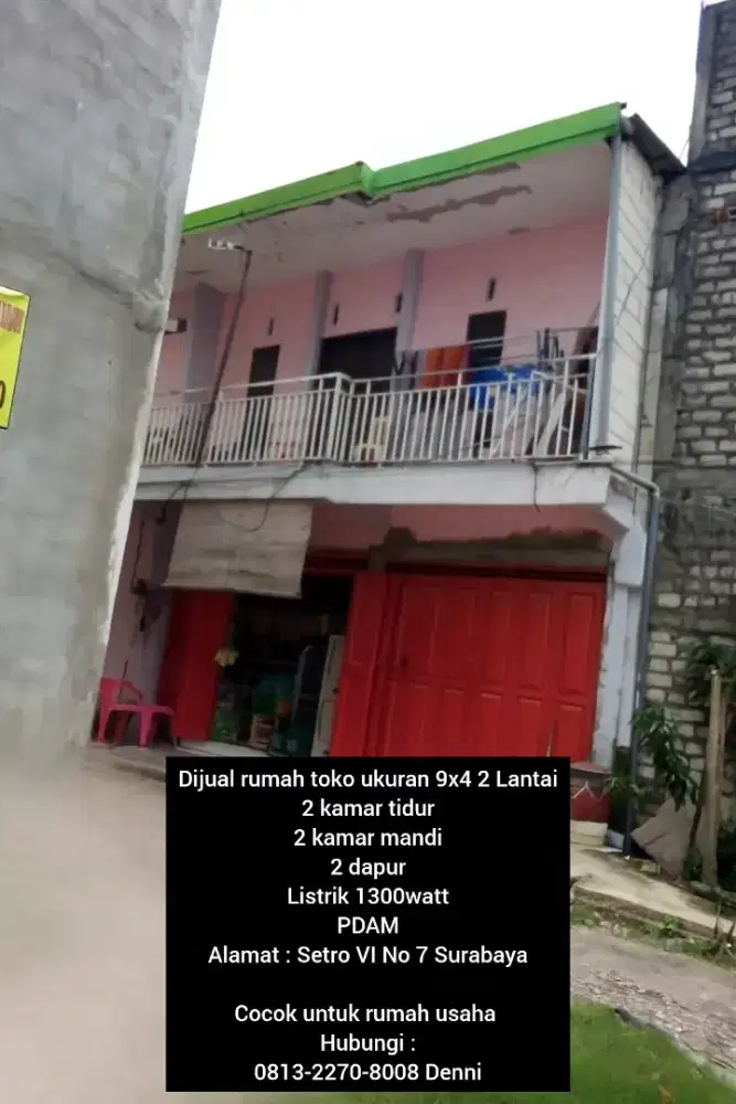 JUAL CEPAT RUMAH TOKO BUTUH UANG