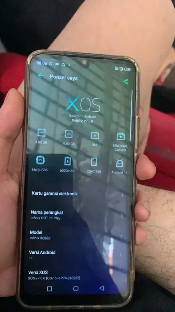 Jual Hp second Infinix hot 11 play 4/64