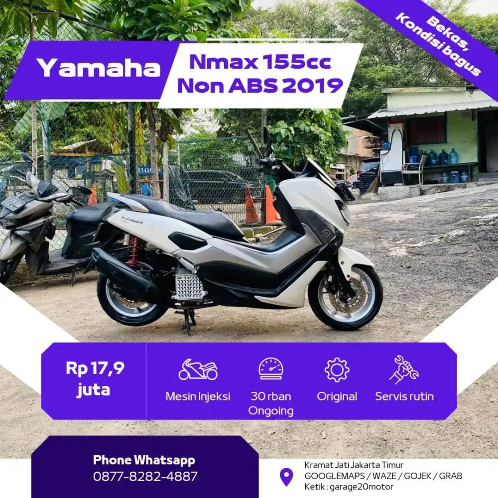 Yamaha Nmax 155cc Non ABS Bluecore Fi Tahun 2019