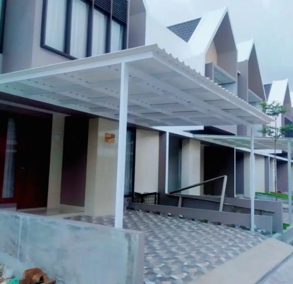 Kanopi besi hollow Galvanis atap alderon