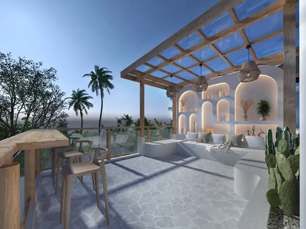 Villa 2-Kamar Tidur dengan Sentuhan Mediterania yang Elegan di Kedungu