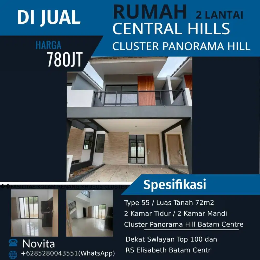 1 Unit Rumah Siap Huni Central Hills Cluster Panorama Hill Batam Centr