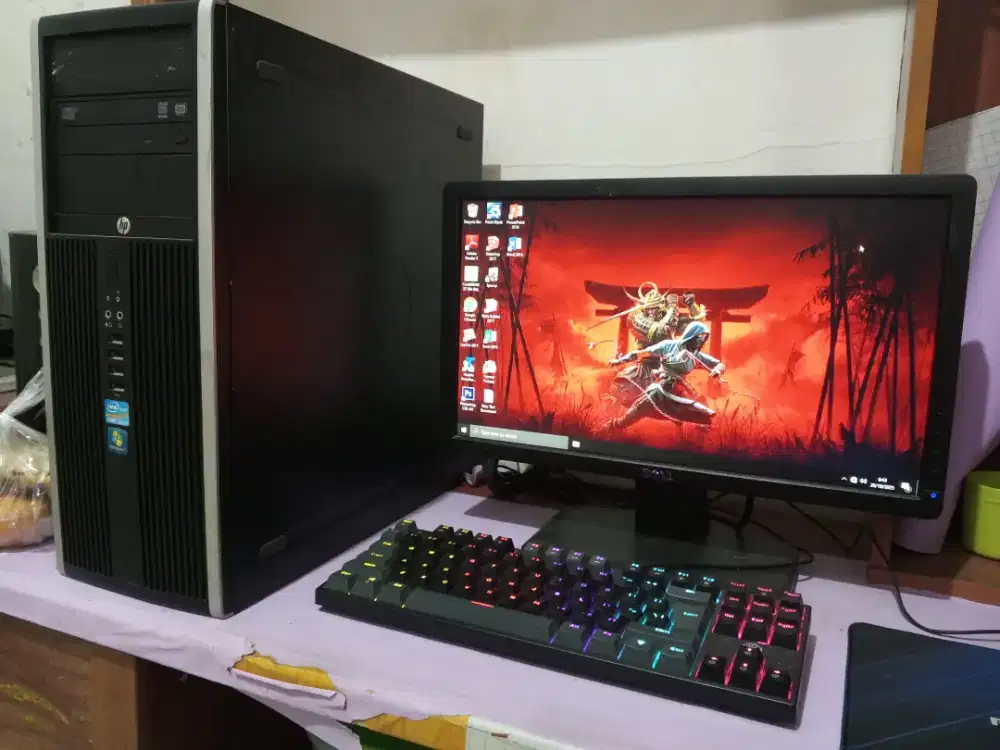 Pc HP compaq (intel core i5 + ram 12gb + ssd 256 gb + monitor 19inch)