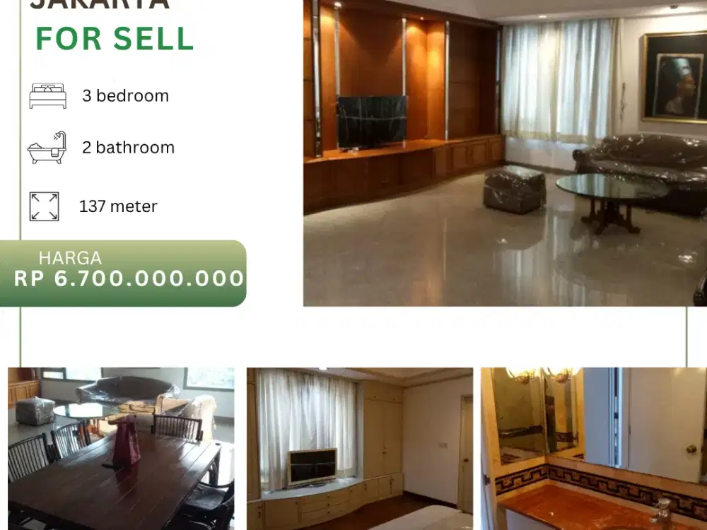 Dijual Ascott Jakarta Apartement 3BR Full Furnished