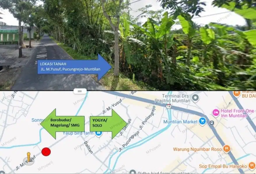 Dijual Tanah Sawah lokasi dekat jalan utama Yogya-Magelang