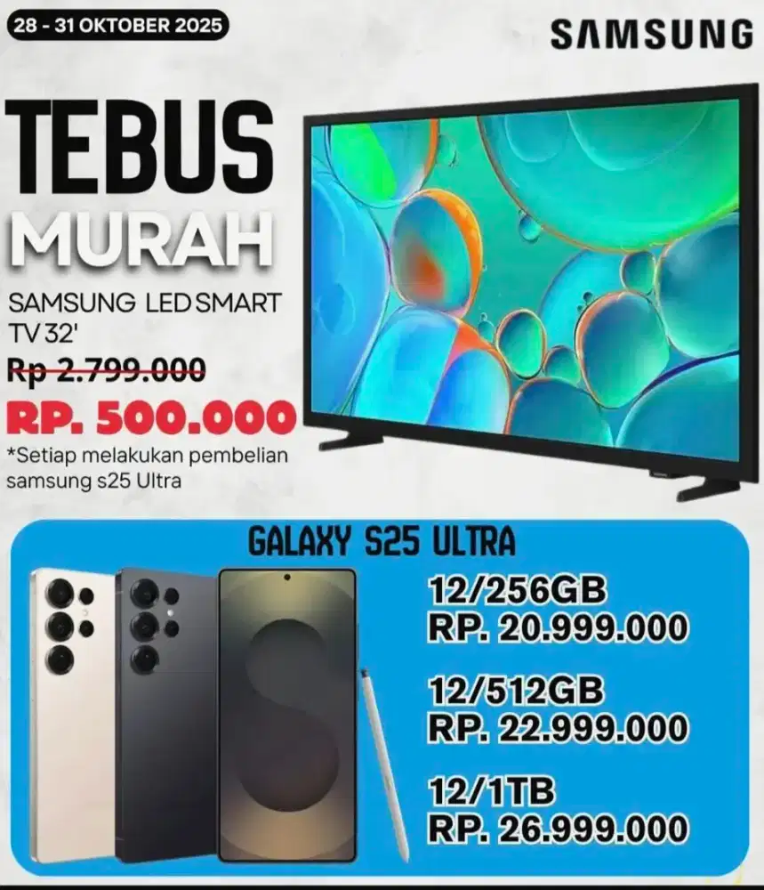 TEBUS MURAH TV! SAMSUNG GALAXY S25 ULTRA 12/512 SEGEL GARANSI SRIN