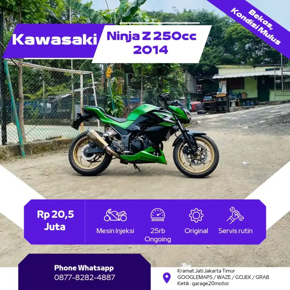 Kawasaki Ninja Z 250cc Non Abs Tahun 2014
