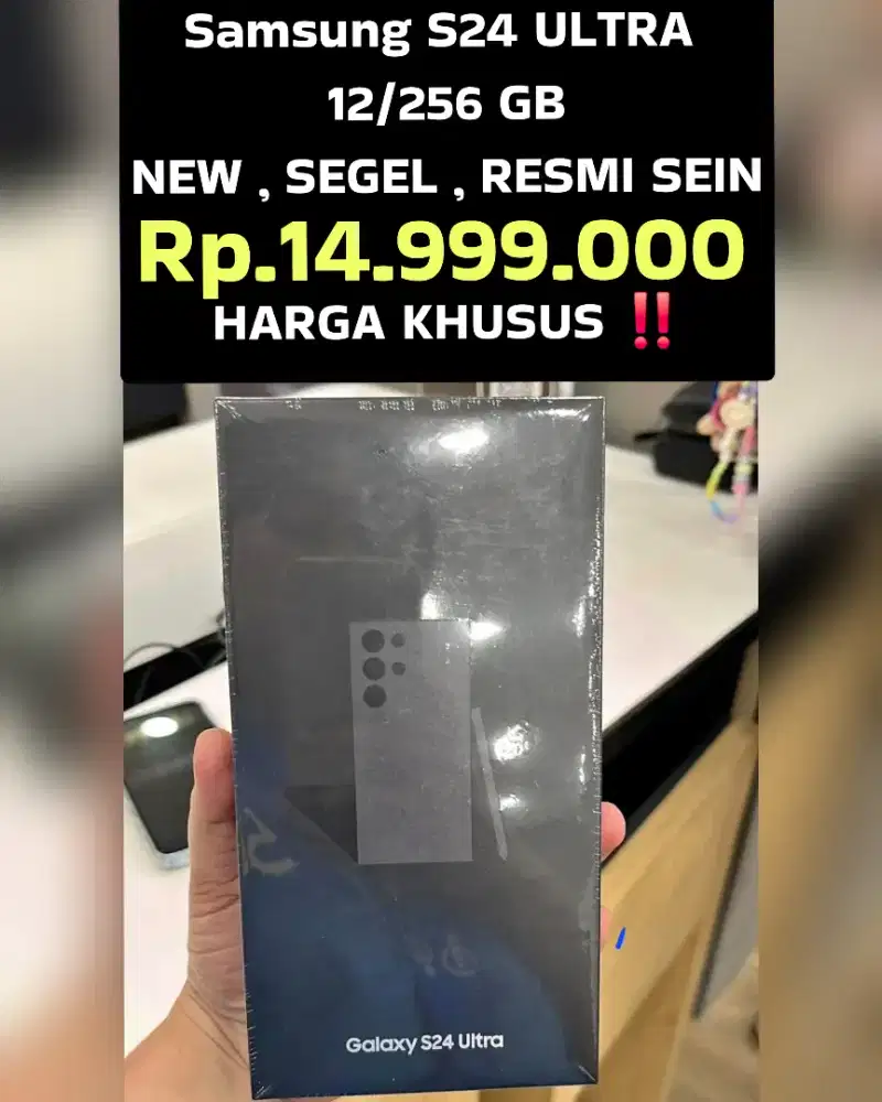 Rp.14,999 . Samsung S24 ULTRA 5G
‼️
 UNIT NEW,SEGEL,RESMI SEIN ‼️