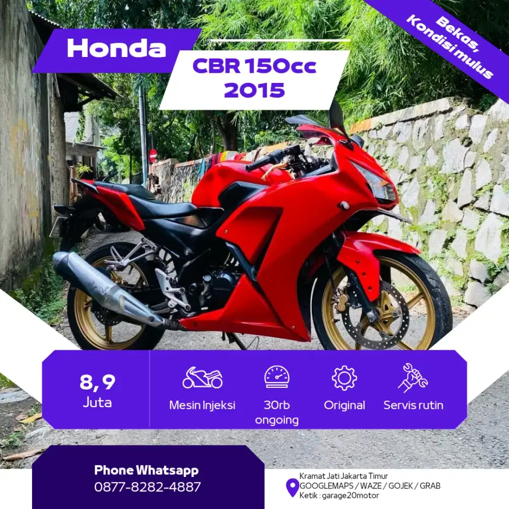 Honda Cbr 150cc K45 lokal Pgm Fi Tahun 2015