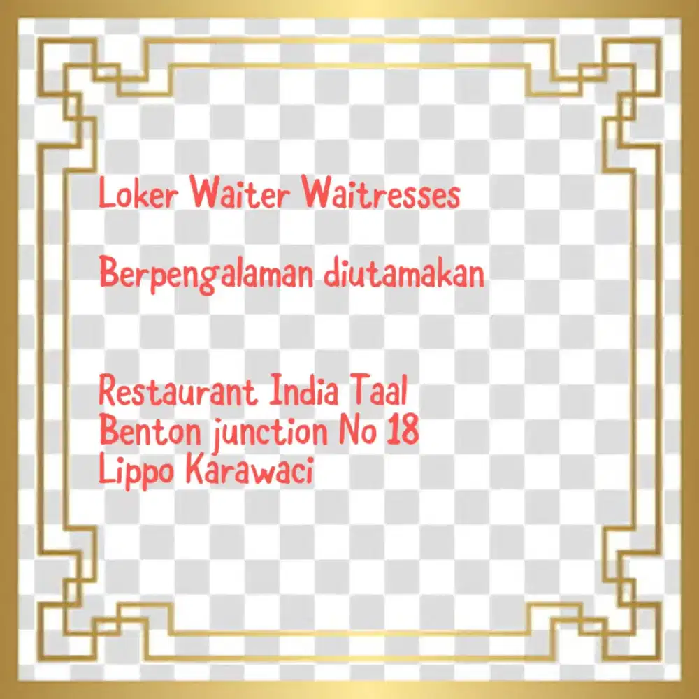 Loker waiter waitress