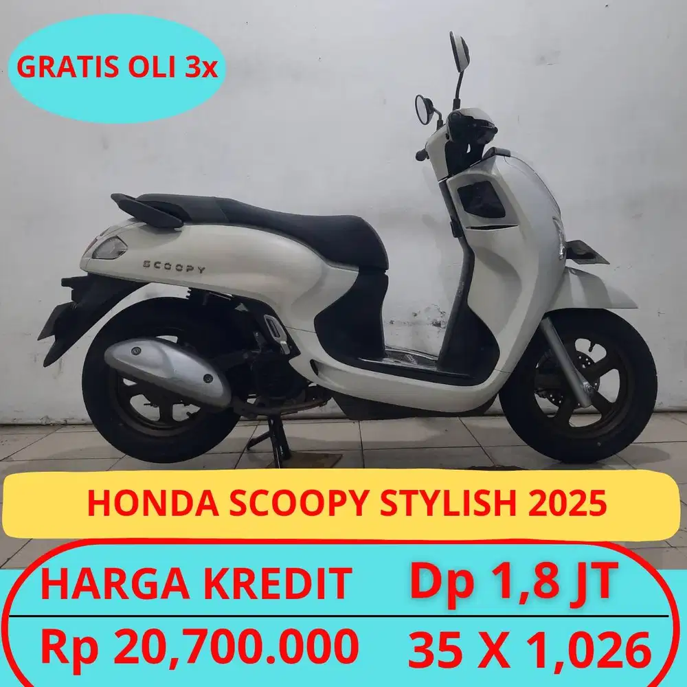 Honda Scoopy Stylish 2025 Garansi Mesin. Gratis Oli 3x. Gratis Servis
