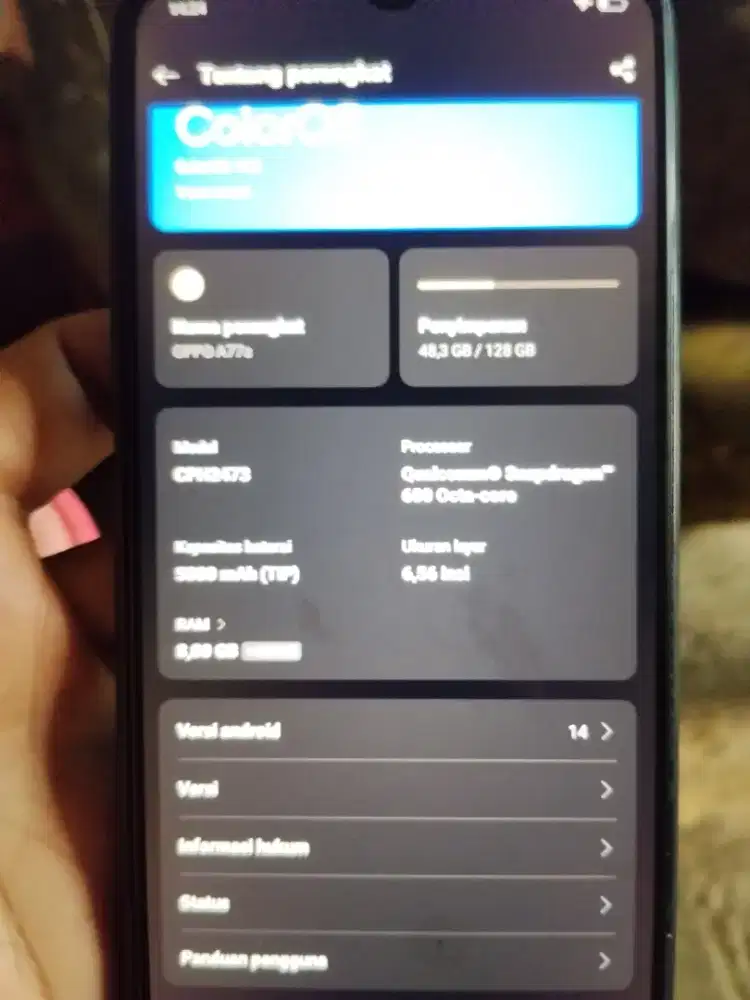 Oppo a77s  Ram 8+6 internal 128
 COD sampe jadi cacicu minggir