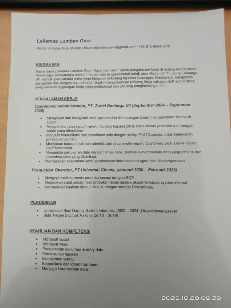 Membutuhkan Pekerjaan