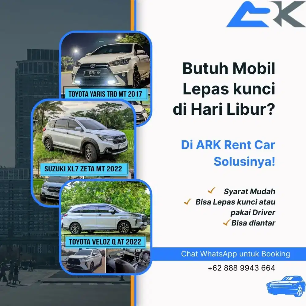 Rental mobil manual matic | Lepas kunci | Driver | Harian s/d Bulanan