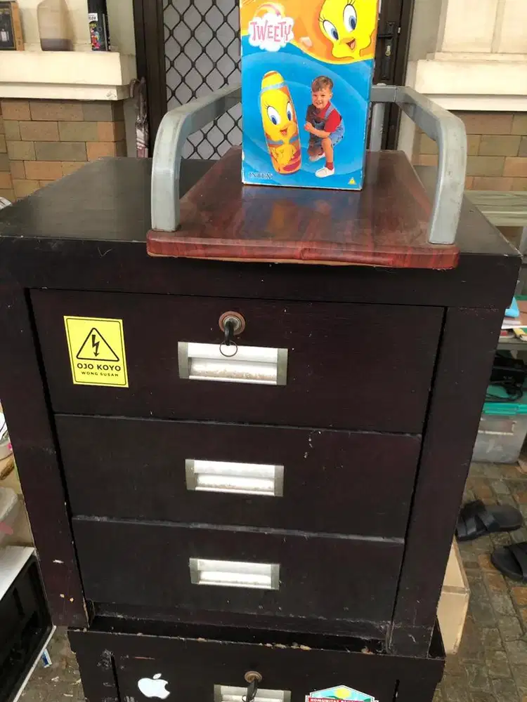 Nakas Kayu File, Beli 1 Gratis 1, Bonus Tempat Buku & Btg lht gambar