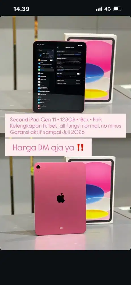 Ipad gen 11 128 pink wifi only ibox