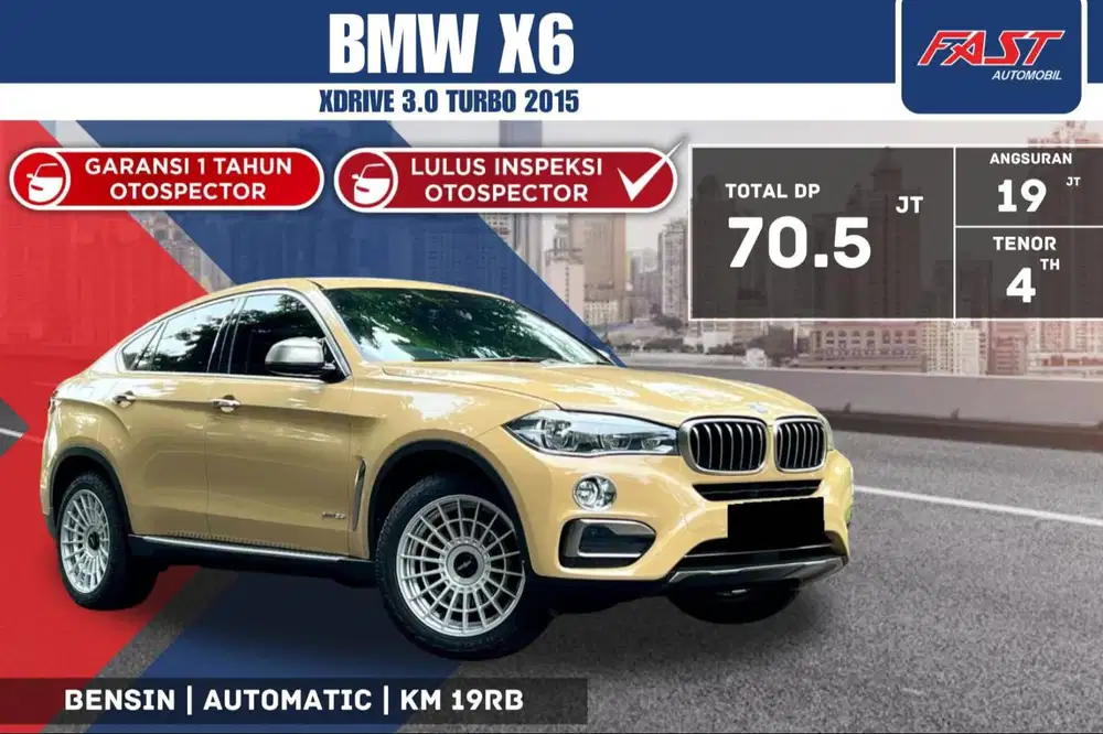 BMW X6 2015 X DRIVE 3.0 TURBO SUNROOF LOW KM.19RB PAJAK PANJANG#F7ST