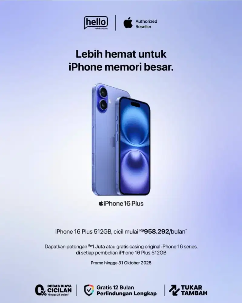Iphone 16 plus Garansi Resmi by Blibli