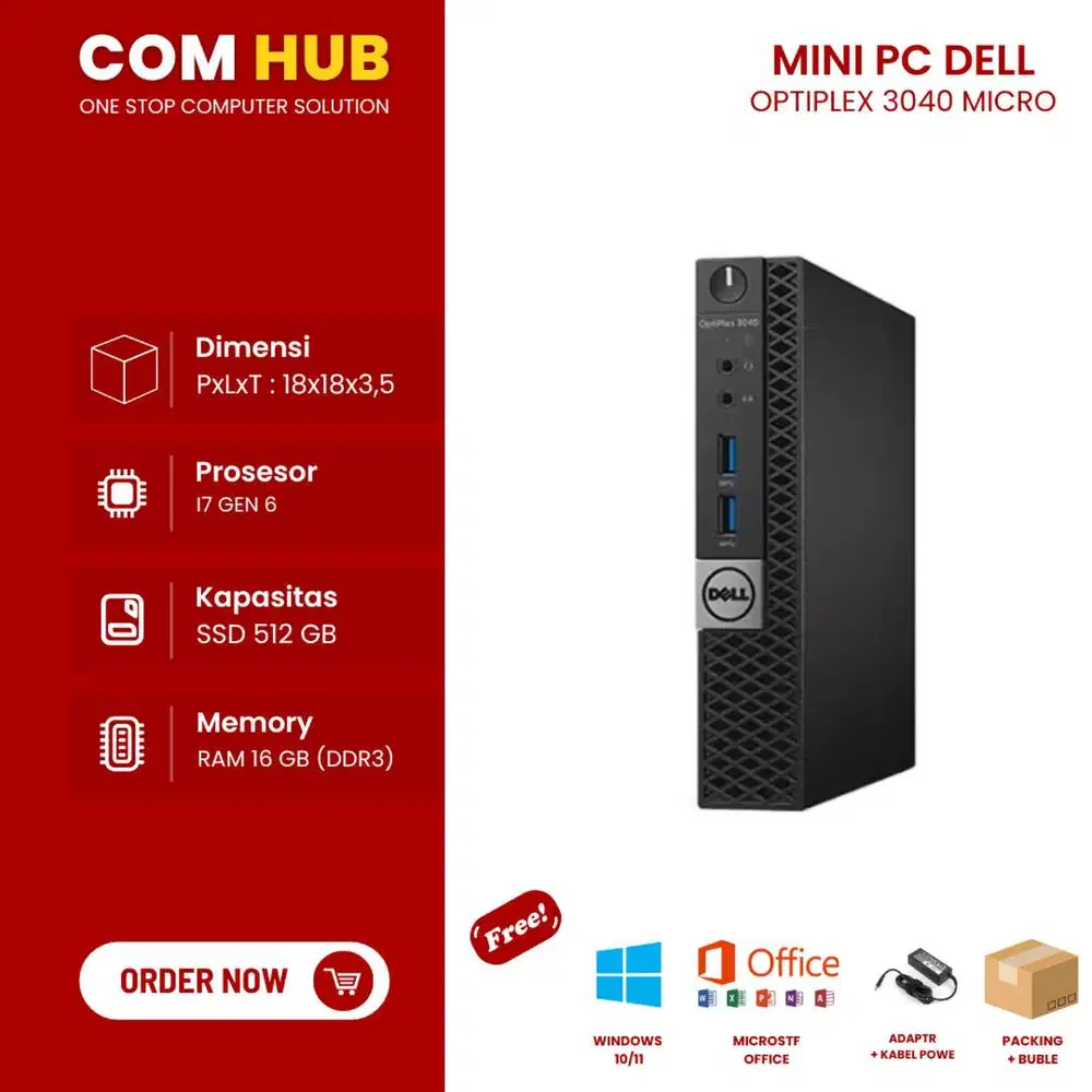 KOMPUTER MINI PC DELL 3040 INTEL CORE i3 GEN 6 DL-SUR