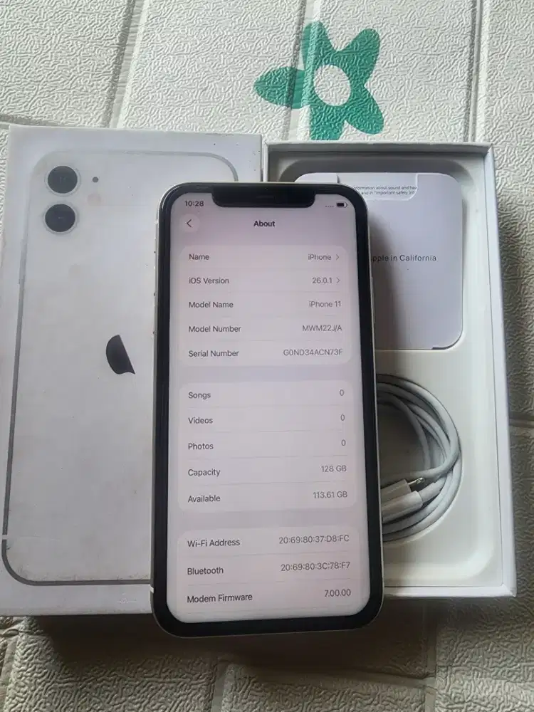 Iphone 11 128gb ex inter warna white