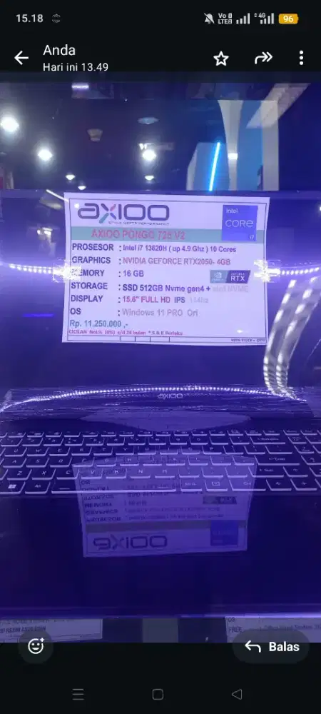 Laptop AXIOO PONGO 725