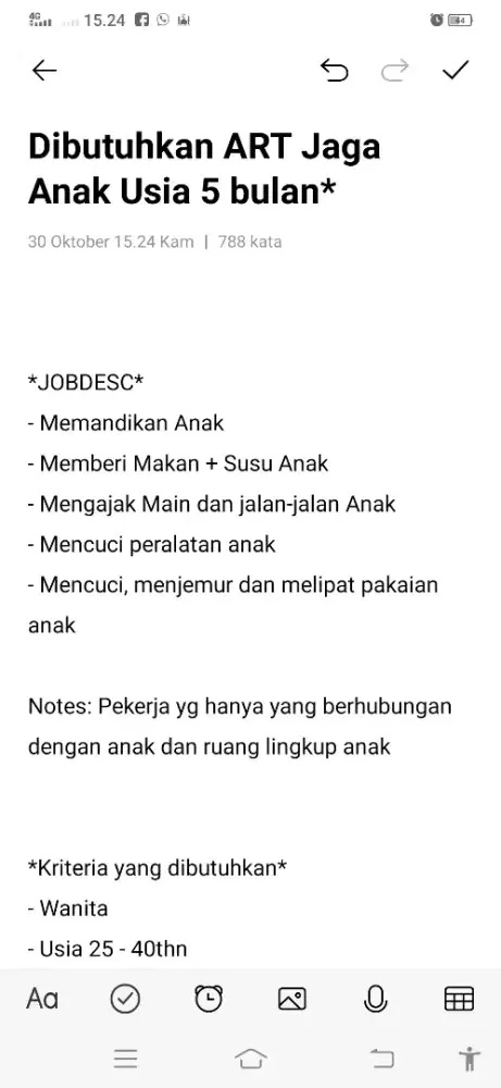 Dibutuhkan Pengasuh Bayi Jaga Anak Usia 5 bulan