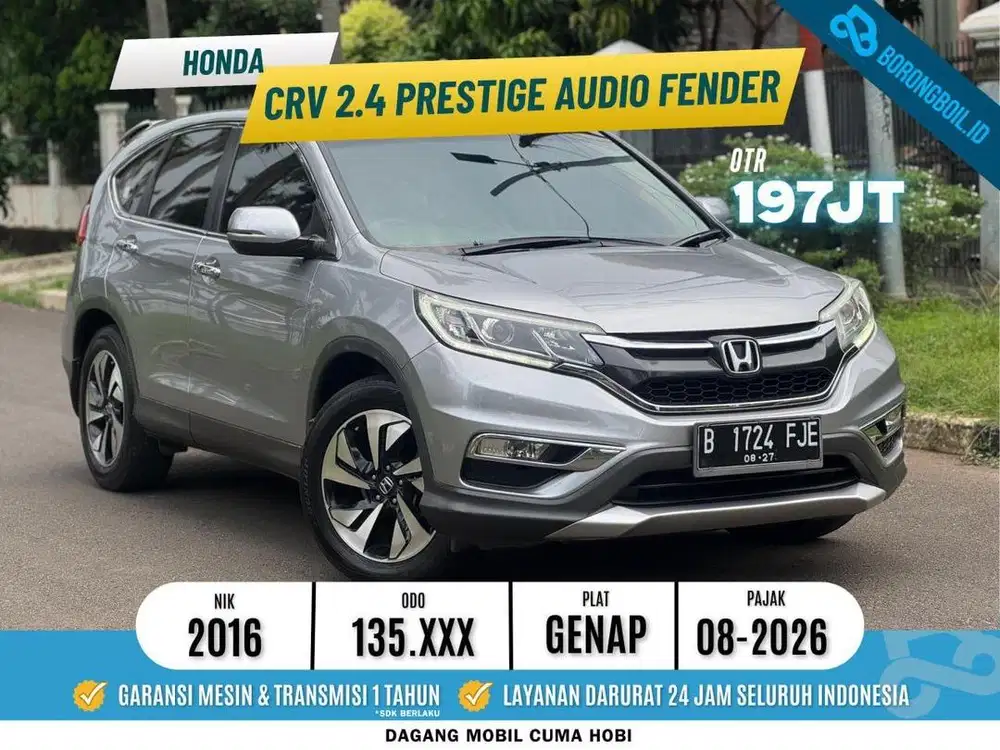 HONDA CRV PRESTIGE 2.4 AT AUDIOFENDER 2016 ABU ISTIMEWA PAJAK PNJNG