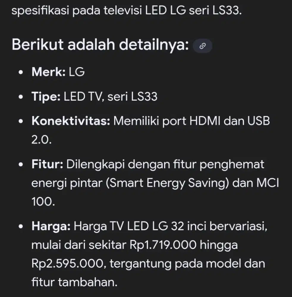 Televisi LED Merk LG 14inc