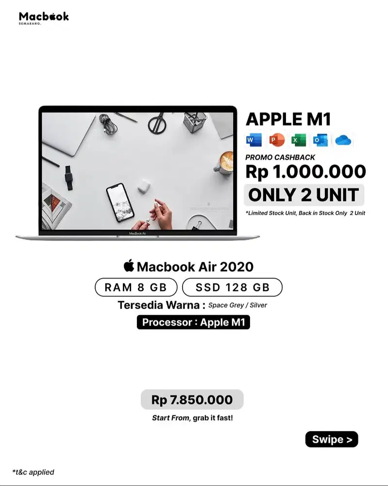 Macbook Air 2020 RAM 8/128 GB Apple M1