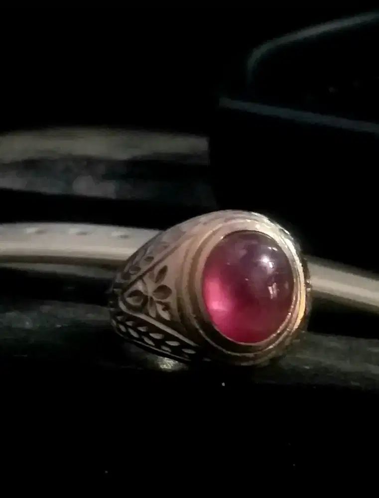 Cincin Batu Natural Ruby Pink Purple