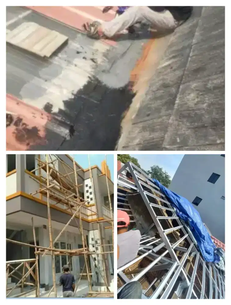 Tukang perbaikan atap bocor dinding dak rembes talang air renovasi DLL