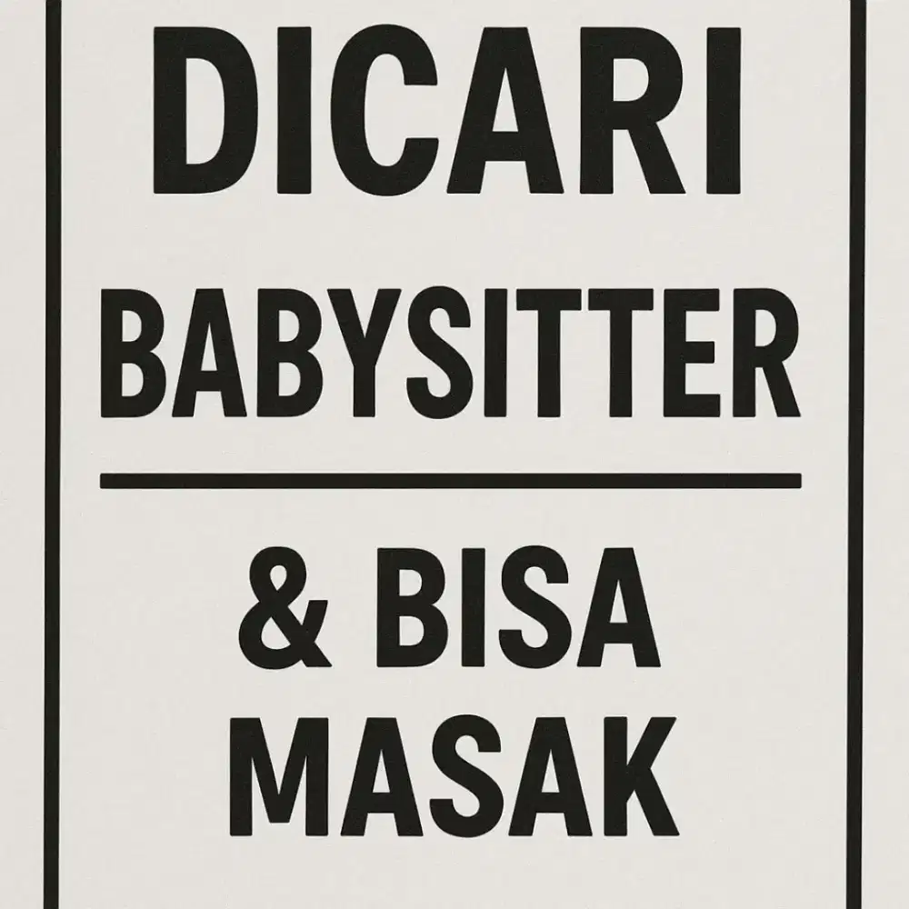 DICARI BABY SITTER & BISA MASAK