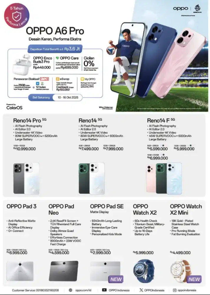 Oppo Series Lengkap Cash Kredit Bisa