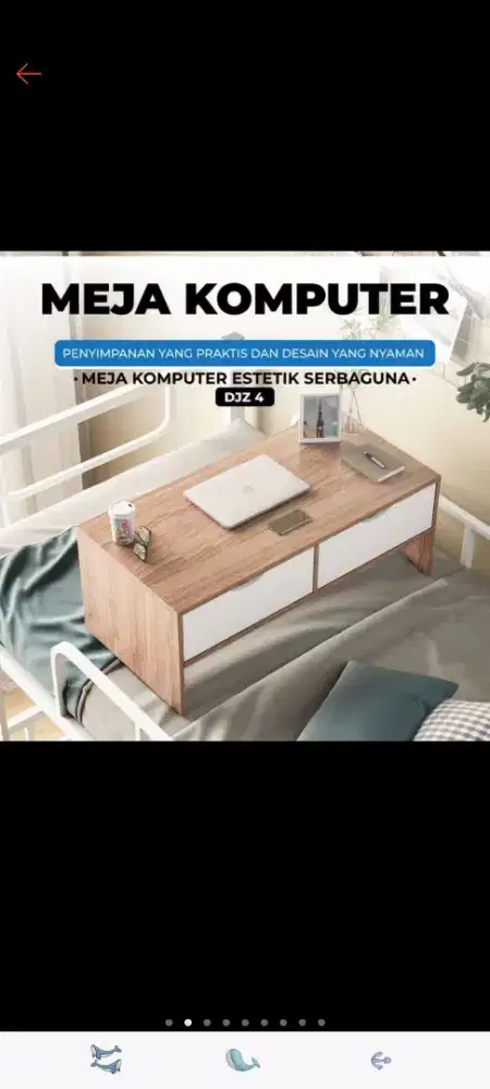 meja lesehan, ada 2 laci, baru, belum rakit