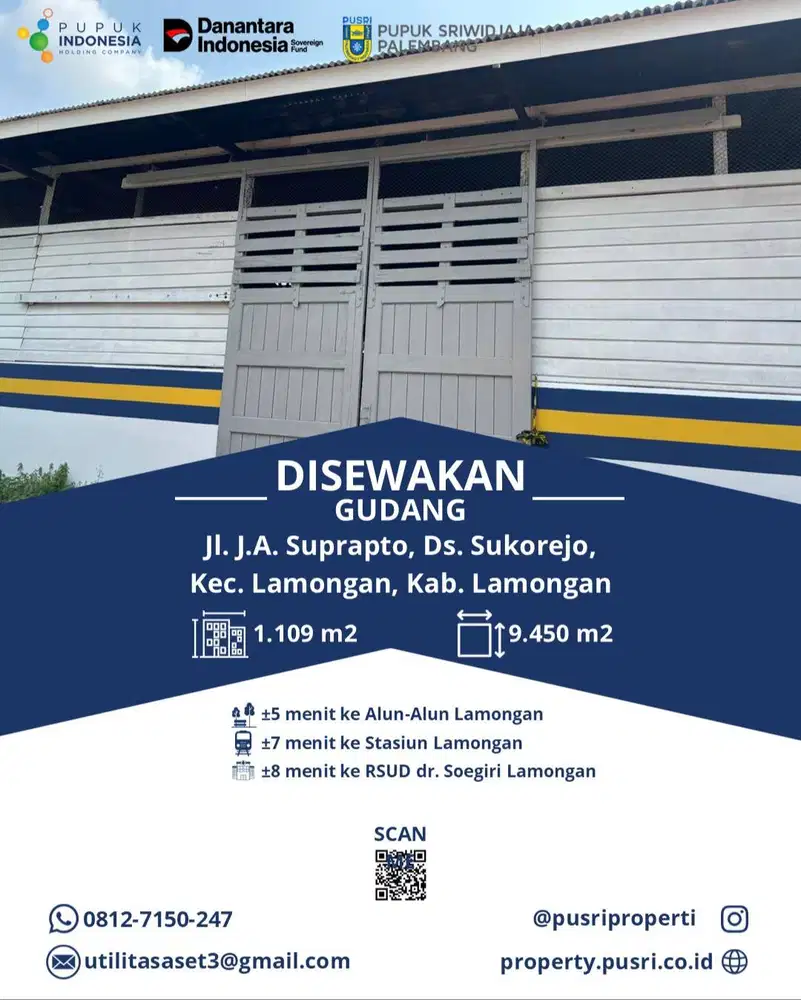 DISEWAKAN GUDANG UPUT LAMONGAN